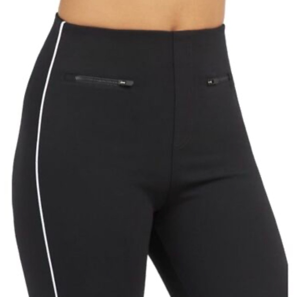 NWT SPANX Perfect Pant Ankle Piped Skinny Pant in Classic Navy Large petite LP - Picture 2 of 8